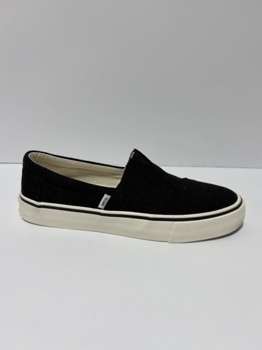 Toms Women’s Fenix Canvas Black Slip-On Shoes, Size 7.5 M